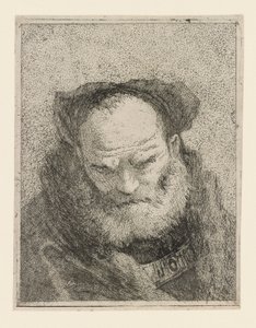 Szakállas öregember, a Raccolta di Teste-ből (Fejgyűjtemény) alkotó: Giovanni Domenico Tiepolo
