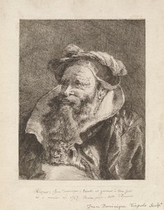Szakállas öregember, a Raccolta di Teste-ből (Fejgyűjtemény) alkotó: Giovanni Domenico Tiepolo
