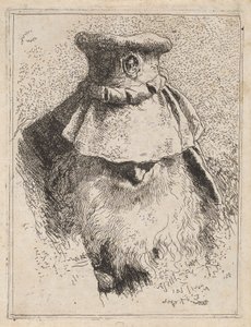 Öreg ember nagy kalapban, a Raccolta di Teste-ből (Fejgyűjtemény) alkotó: Giovanni Domenico Tiepolo