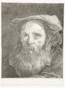 Idős férfi szakállal és svájcisapkával Fejgyűjtemény (sorozat címe) Raccolta di Teste (sorozat címe) alkotó: Giovanni Domenico Tiepolo