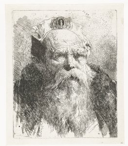 Idős férfi szakállal és kalappal, dísz Fejgyűjtemény (sorozat címe) Raccolta di Teste (sorozat címe) alkotó: Giovanni Domenico Tiepolo