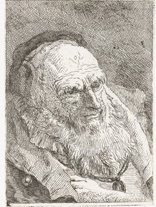 Idős férfi a köpenye alá dugott kézzel alkotó: Giovanni Domenico Tiepolo