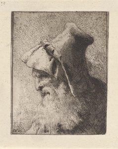 Egy szakállas idős férfi profilja, a Raccolta di Teste-ből (Fejgyűjtemény) alkotó: Giovanni Domenico Tiepolo