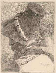 Egy kalapos öregember profilja alkotó: Giovanni Domenico Tiepolo