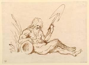 Vázlat egy folyóistenről alkotó: Giovanni Domenico Tiepolo