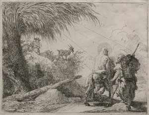 A Szent Család sziklás ösvényen, az Idee pittoresche sulla fuga in Egitto (Repülés Egyiptomba) sorozatból alkotó: Giovanni Domenico Tiepolo