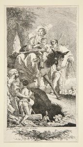 A Szent Család a koldussal és fiával alkotó: Giovanni Domenico Tiepolo