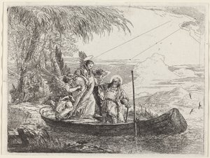 Madonna, gyermek és angyalok belépnek a hajóba alkotó: Giovanni Domenico Tiepolo
