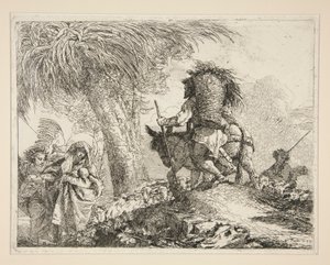 Szűz és gyermek Józseffel, az Idee pittoresche sopra la fuga in Egitto (Repülés Egyiptomba) sorozatból alkotó: Giovanni Domenico Tiepolo