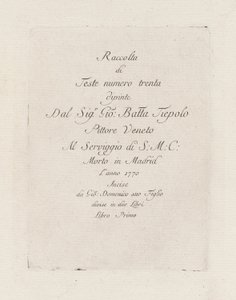 Címlap, a Raccolta di Teste-ből (Fejgyűjtemény) alkotó: Giovanni Domenico Tiepolo