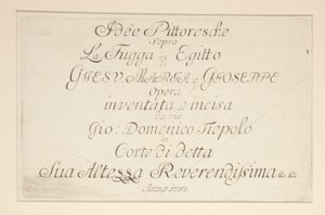 Címlap, a Festői ötletek Egyiptomba repülés közben című sorozatból alkotó: Giovanni Domenico Tiepolo