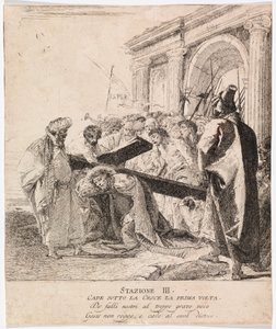 Via crucis - III. állomás. Jézus először esik el alkotó: Giovanni Domenico Tiepolo