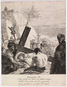 Via crucis - IX. Jézus harmadszor is elesik alkotó: Giovanni Domenico Tiepolo