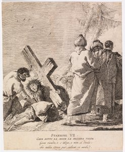 Via crucis - VII. állomás. Jézus másodszor is elesik alkotó: Giovanni Domenico Tiepolo