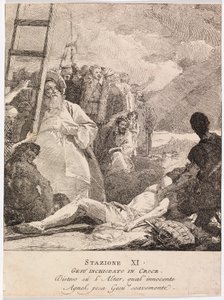 Via crucis - XI. Jézust a keresztre szegezik alkotó: Giovanni Domenico Tiepolo