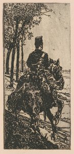 Tüzérségi katona lóháton alkotó: Giovanni Fattori