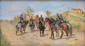 Lovasság nyugalomban alkotó: Giovanni Fattori