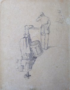 Dobos és két katona alkotó: Giovanni Fattori