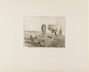 Lovak pihenése alkotó: Giovanni Fattori