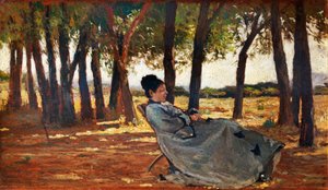 Madam Martelli Castiglioncello, 1867 körül, Giovanni Fattori (1825-1908), olajtábla, 20x33 cm alkotó: Giovanni Fattori