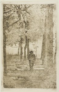 Fás séta figurával alkotó: Giovanni Fattori