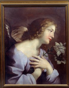 Angyali Angyali üdvözlet. Giovanni Romanelli (1610 - 1662) festménye Ec. Olaszország. alkotó: Giovanni Francesco Romanelli