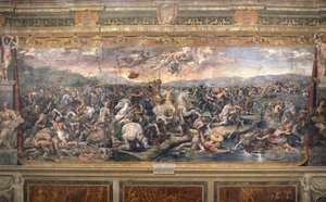 Bataille du pont Milvius - A Milvian-hídi csata - Penni, Gianfrancesco (1496-1528) - 1517-1524 - Freskó - Apostoli Palota, Vatikán