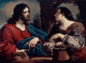 Krisztus és a szamáriai asszony, 1620 körül alkotó: Giovanni Francesco Barbieri