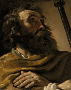 Szent Alexiusz barna köpenyben, kezében botot tartva alkotó: Giovanni Francesco Barbieri