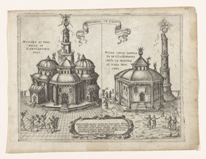 A keresztény csoda Konstantinápolyban történt Miracolo apparso Costantinopolisban (cím az objektumon) alkotó: Giovanni Francesco Camocio
