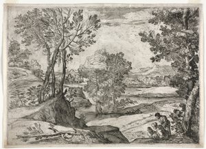 Táj családdal, 1643. alkotó: Giovanni Francesco Grimaldi