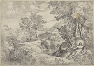 Táj a bűnbánó Mária Magdolnával alkotó: Giovanni Francesco Grimaldi