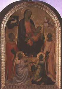 Madonna és gyermek Szent Istvánnal és Szent Orsollyával (tempera a panelen)