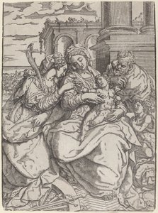 Madonna és gyermeke Szent Katalinnal alkotó: Giovanni Gallo after Marco Pino