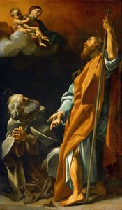 Barokk: Szűz Mária megjelenik Szent Jakabnak és Szent Antal apátnak - Szűz Mária Szent Jakabnak és Anthony Abbasnak jelenik meg Lanfranco, Giovanni (1582-1647), c. 1622. Olaj, vászon, 220x127,5. Művészettörténeti Múzeum, Bécs alkotó: Giovanni Lanfranco