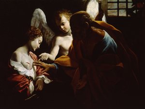 Szent Agáta Szent Péter és egy angyal részt vett a börtönben, 1614 körül