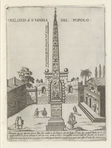 II. Ramszesz egyiptomi obeliszkje a római Piazza del Popolo-n Obelisco a S. Maria del Popolo (cím a tárgyon) Modern és ókori műemlékek és épületek Rómában (sorozat címe) Ornamenti di fabriche antichi et modern dell