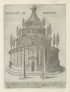 Augustus mauzóleuma Rómában Mausoleo di Augusto (cím a tárgyon) Modern és ókori műemlékek és épületek Rómában (sorozat címe) Ornamenti di fabriche antichi et modern dell