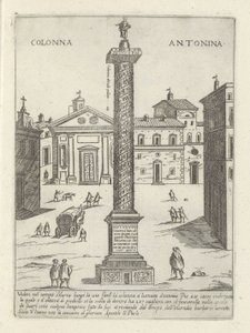 Marcus Aurelius oszlopa Rómában Colonna a S. Antonio (cím a tárgyon) Modern és ókori műemlékek és épületek Rómában (sorozat címe) Ornamenti di fabriche antichi et modern dell