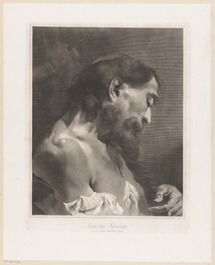 Simon apostol Sanctus Simeon (cím a tárgyon) Apostelen (sorozat címe) alkotó: Giovanni Marco Pitteri