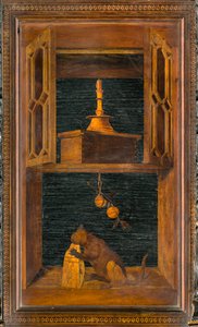 Lignaean Kanonikus Kórus, Giovanni Maria Platina intarzia 1484, Superior Stall
