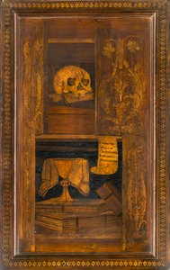 Lignaean Kanonikus Kórus, Giovanni Maria Platina intarzia 1484, Superior Stall