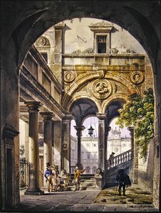 Építészeti Capriccio alkotó: Giovanni Migliara