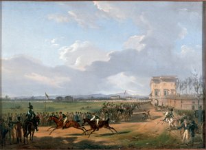 Lóversenyek a milánói Piazza d
