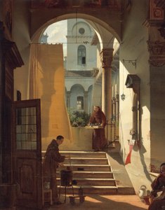 Egy kolostor patikusa, Giovanni Migliara, részlet alkotó: Giovanni Migliara