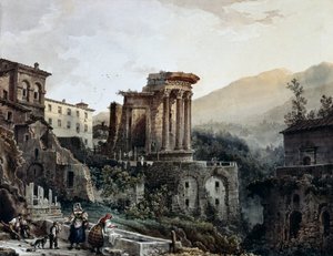Vesta temploma Tivoliban, Giovanni Migliara (1785-1837), Olaszország