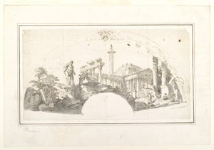 Tervezés egy ventilátorhoz: Capriccio római romokkal és a Farnese Herculesszel