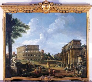 Colosseum és a konstantinápolyi boltív Giovanni Paolo Pannini (1691-1765) alkotása. alkotó: Giovanni Paolo Pannini