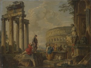 A Colosseum a római romok között, 1730 körül
