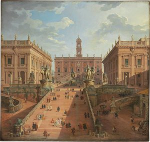 Kilátás a Campidoglio-ra, Róma, 1750 alkotó: Giovanni Paolo Pannini